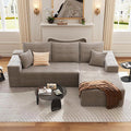 107 Cloud Sectional Couch with L-Shape Chaise Modern Modular Sofa with Deep Seat Corduroy Upholstered Couches for Living Room BedroomNo Assembly Required(Camel Right Facing)