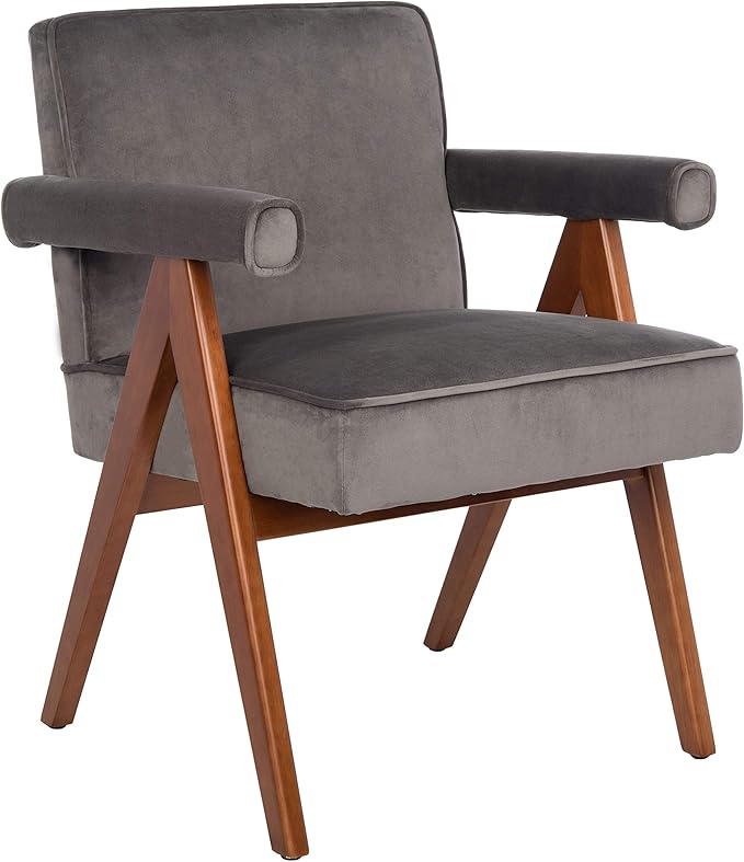 Safavieh Home Collection Suri Navy and Walnut Mid-Century Arm Chair