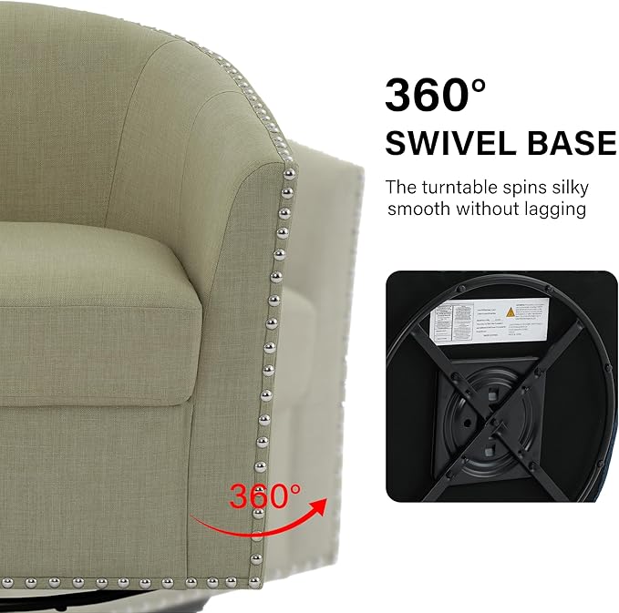 Swivel Barrel Accent Chair Set of 2 Modern Round Small Reading Armchair for Living Room Bedroom-Light Camel