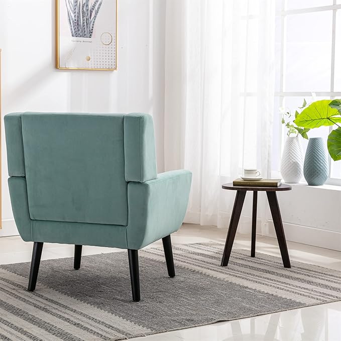 Modern Soft Velvet Material Ergonomics Accent Chair Living Room Chair Bedroom Chair Home Chair with Black Legs for Indoor Home