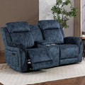 Zero Gravity Power Reclining Loveseat Sofa with Adjustable Headrests Power Loveseat Recliner with Console Electric 2-Seater Recliner Couch with Charging Port for Living Room (Velvet Blue)