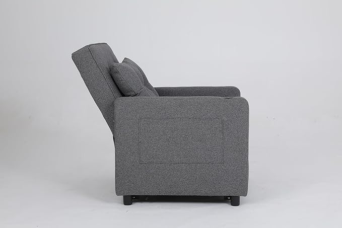 KEIKI Sleeper Chair Bed 3-in-1 Convertible Pull Out Sleeper Chair Bed Convertible Sofa Bed with USB Ports Side Pocket Single Armchair for Small Spaces Living Room Apartment Antique Grey
