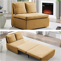 Mjkone 43 W Twin Size Pull Out Sleeper Sofa Bed Chair with Pullout Couch Beds 2 in 1 Convertible Single Sofas Sleeper Chair with Pillows for Living Room Small Place Apartment Office Yellow