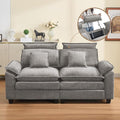72'' Cloud Modern Loveseat Couch with Detachable Headrest Modular Sectional Sofa Couch Deep Love Seat Oversized 2 Seater Chenille Comfy Sofa with Armrests for Living Room Light Grey