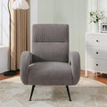 Modern Accent Chair Reading Chair with Corduroy Fabric Upholstered and Hight Backrest Single Sofa Chairs for Living Room Apartment Bedroom and Small Spaces. (Brown)