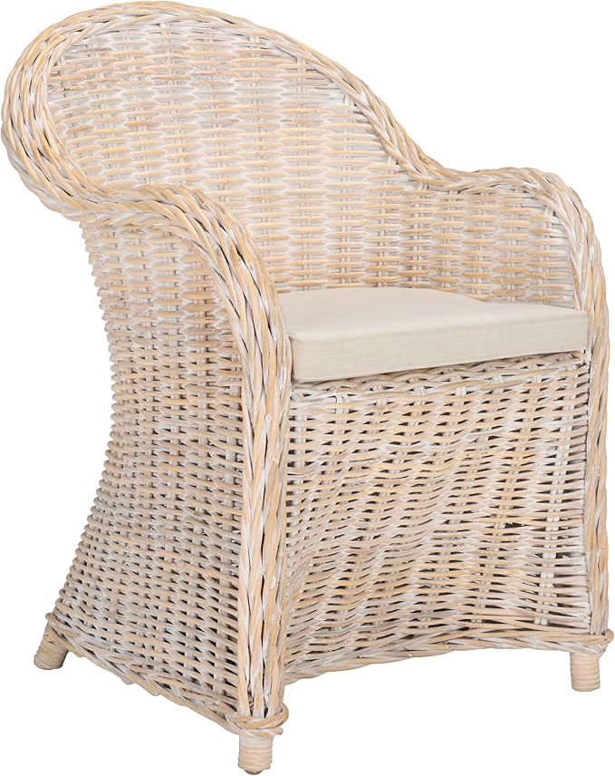 SAFAVIEH Home Collection Callista Yellow Wicker Club Chair