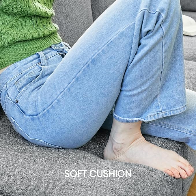Belffin Sleeper Sofa Bed Pull Out Couch L Shaped Couch with Storage Right-Facing Chaise Modular Sectional Sofa with Cup Holder. Light Grey