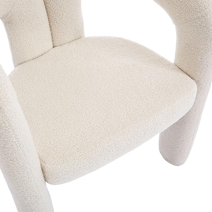 Set of 2 ChairsContemporary Designed Velvet Fabric Upholstered Accent Barrel Side Chair with Plywood Frame and Metal Base for Living Room (Beige Teddy)