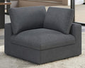 PaPaJet Modular Sectional Sofa 38 Inches Down Filled Sofa Couch Side Seat Comfy Couch for Living Room Grey Linen