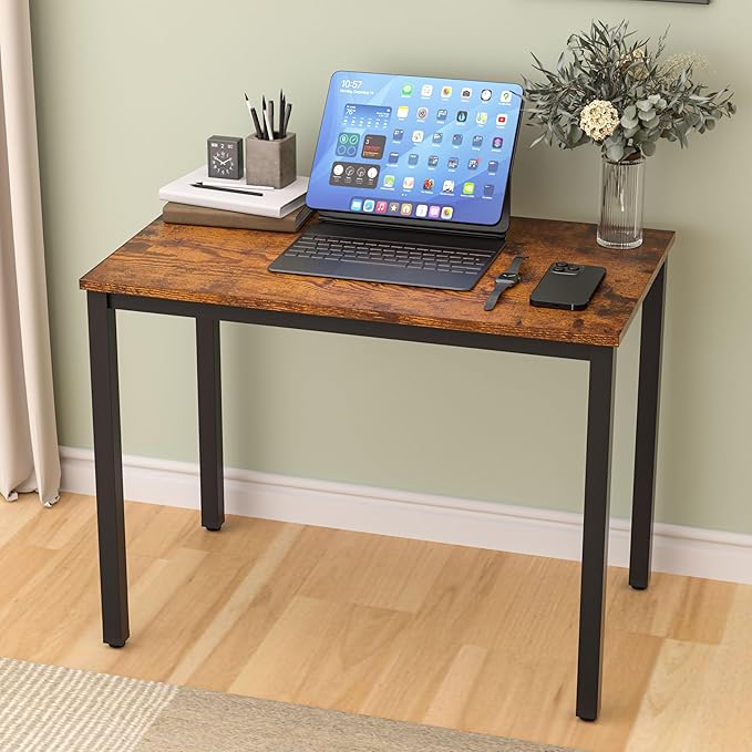 Computer Desk for Small SpaceModern Simple Laptop DeskComputer Table Study Writing Desk for Home OfficeDining RoomLiving Room (Brown 39.37 * 23.62 * 29.52in)