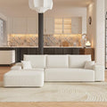 108 L-Shaped Sectional Corduroy Boneless Couch with Chaise Modern Modular Couches for Living Room Apartments Upholstered Cloud Sofa with Deep Seat No Assembly Required (White Left Facing Chaise)
