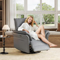 GarveeHome Power Recliner Chair with Side Pockets 270° Swivel &amp Glider USB Charging Port PU Leather Thickened Dual-Layer Armrests Modern Recliner for Living Room Bedroom (Silver)