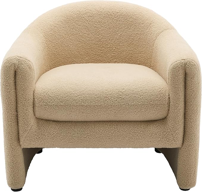Accent Chair Modern Boucle Fabric Armchair for Living Room Comfy Upholstered Reading Single Sofa Chair for Bedroom (Boucle Camel Set of 2)
