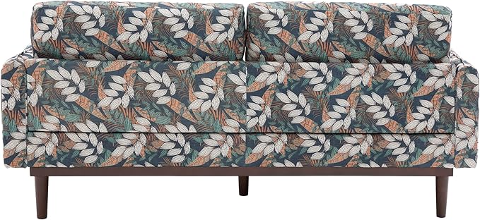 Christopher Knight Home Brena Modern Chenille Upholstered Loveseat Sofa Wooden 2 Seater Sofa Couch with Deep Seat Comfy Cloud Couch for Living Room Bedroom Home Office Green+White