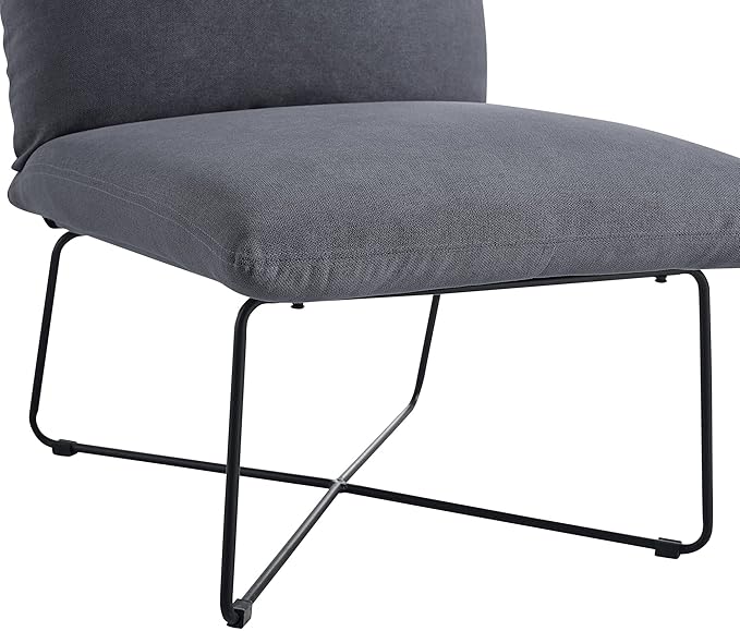 Classic Brands Eternity Upholstered Armless Accent Chair Dark Grey| Mid-Century Modern | Ergonomic