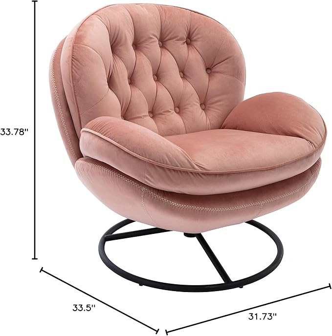 Accent Chair TV Chair Living Room Chair Pink Sofa with Ottoman