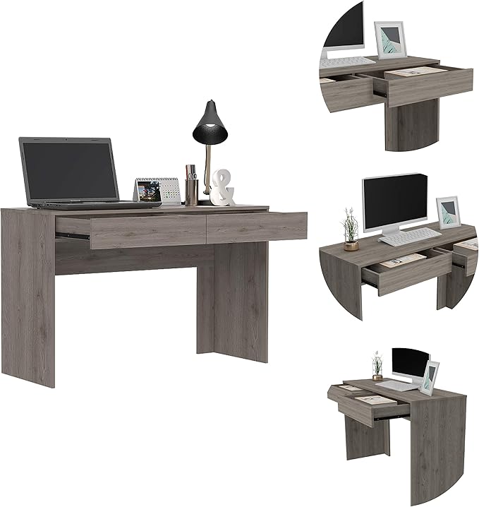 Home Office Desk Home Office Desk Writing Computer Desk Two DrawersGrey