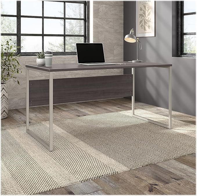 Bush Business Furniture Hybrid 60W x 30D Computer Table Desk with Metal Legs in Storm Gray