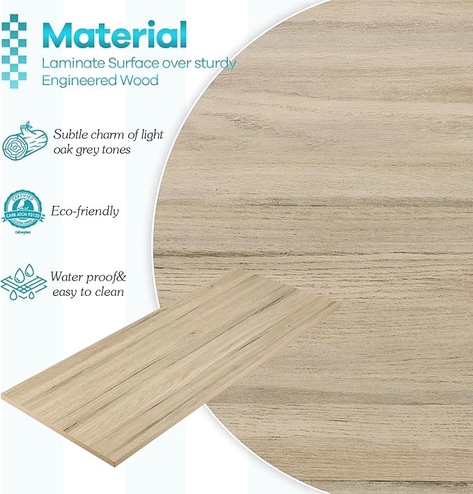 Kaboon 42x20 inches Tabletop Solid One-Piece Desktop for Sit Stand Desk Double Desks L Desk DIYWood Countertop Home or Commercial Use1 inch Thick Light Oak 20 D x 42 W