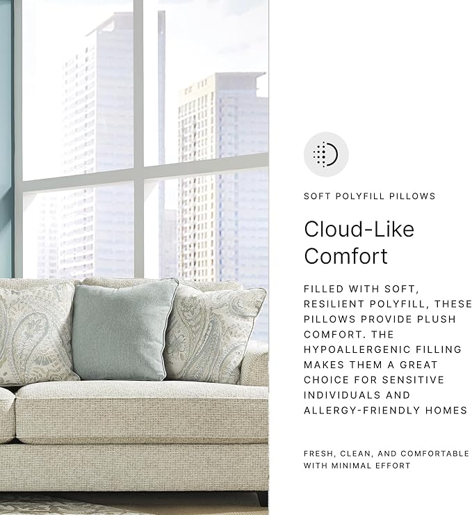 Signature Design by Ashley Monaghan Vintage Sofa with Accent Pillows Reversible Cushions and Rolled Arms Beige