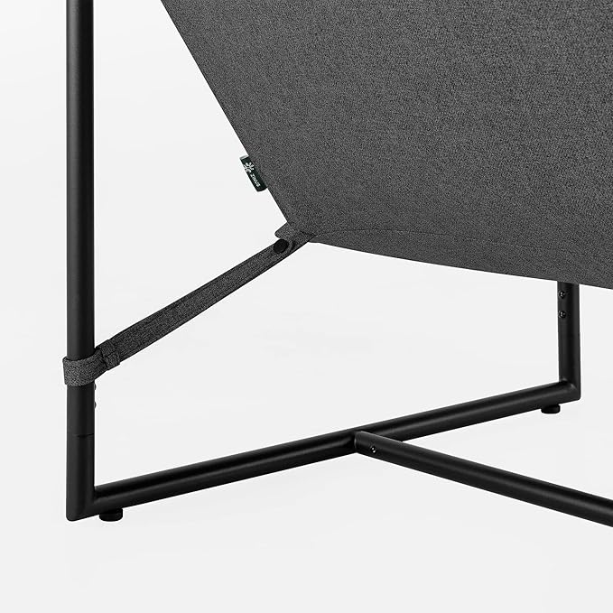 Zinus Aidan Sling Accent Chair Metal Framed Armchair with Shredded Foam Cushioning Dark Grey