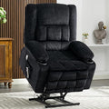 Massage Power Lift Recliner Chair Lift Recliner with Heat Recliners with 8 Massage PointsUSB Charge Port 2 Cup Holders Suitable for Elderly Adults Man Women for Living RoomBedroom (Black)