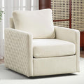 Chifee &amp Vingol 29.5 W Swivel Accent Chair Upholstered Swivel Chairs Mid Century Modern Chair for Living RoomBeige