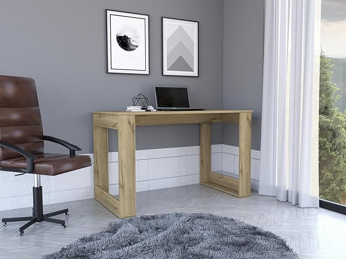 Penau Spacious Writing Computer Desk Ergonomic Design Easy Assembly Modern Industrial Style Perfect for Home Office