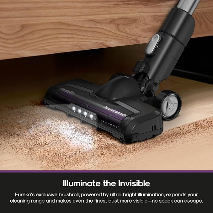 EurekaCordless Vacuum - 50 Min Runtime for Large Homes 5.5 lbs Lightweight Ideal for Pet Hair &amp Allergies on Hardwood &amp Carpet ReactiClean 410