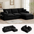 108 Sectional Couches for Living Room Modular Boneless Couch with Deep Seat &amp Fluffy Cushion Cozy Double-Layer Cushioned Sofa with Convertible Ottoman Comfy Cloud Sofa No Assembly Required