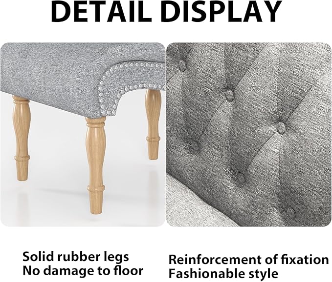 Simore Fabric Accent Chair Set of 2Modern Button-Tufted Living Room Chairs Upholstered Armless Bedroom Chair with Wooden Legs