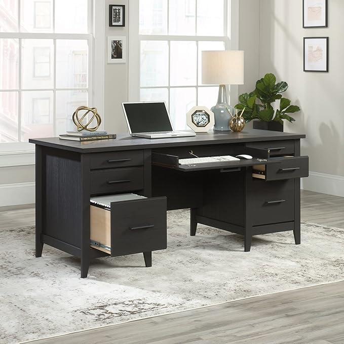 Sauder® Summit Station 66W Executive Computer Desk Raven Oak