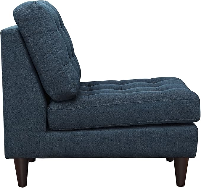 Modway Empress Mid-Century Modern Upholstered Fabric Side Armless Lounge Accent Chair Azure