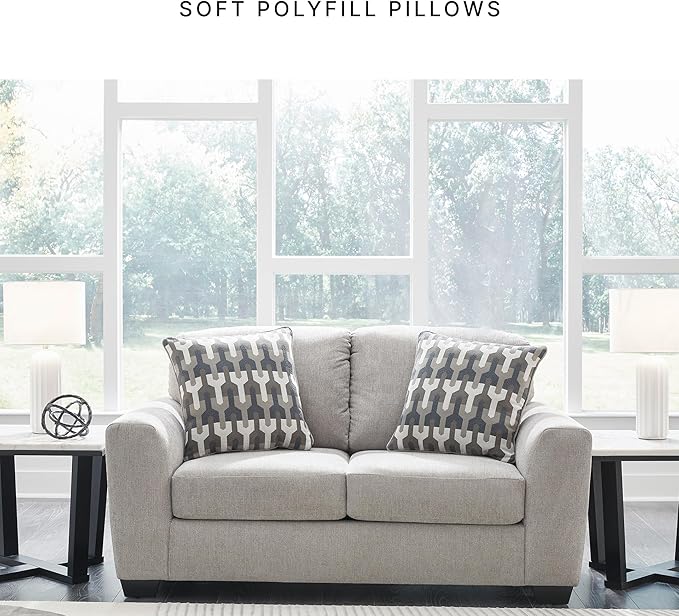 Signature Design by Ashley Avenal Park Casual Loveseat with 2 Toss Pillows Light Gray