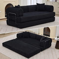 78'' Convertible Sleeper Sofa Bed4 in 1 Corduroy Boneless Couch with PillowsFolding Sectional Couch with Pull Out BedFloor Sofa Loveseat for Living RoomBedroomNo Assembly RequiredBlack