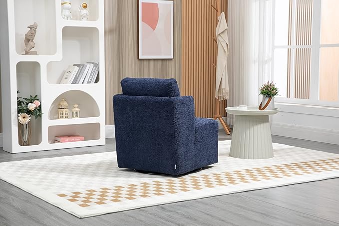 Swivel Barrel Chair Comfy Round Accent Sofa Chair for Living Room 360 Degree Swivel Barrel Club Chair Leisure Arm Chair for Nursery Hotel Bedroom Office Lounge
