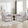 2 Single SofasSoft Armchair with Durable Stripe Fabric and Solid Wood LegsWingback Chair with Ergonomic SupportComfy Accent Chair for Living RoomBedroomor Small Spaces.(2 Armchairs)
