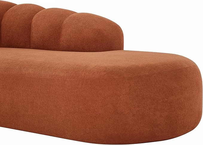 Christopher Knight Home Presie Upholstered Boneless Chaise Lounge Chair Indoor Comfy Chaise Lounge Sofa for Bedroom Modern Home Sofa Living Room No Assembly Required Burnt Orange