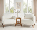 VANOMi Oversized Accent Chair Set of 2 37 Wide Boucle Armchair with Solid Wood Legs Modern Accent Chair for Living Room Bedroom Office Cozy Reading Chair Easy Assembly White