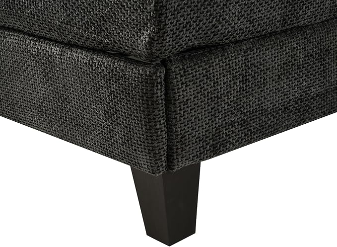 Modern Oversized Chenille Chaise Lounge Chair 57.1 Sofa Bed with Adjustable Backrest and LED Light Strip for Living Room Office (Grey/57.1)