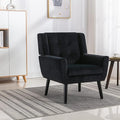 Modern Accent Chair Oversized Accent Chair Corner Chair Mid Century Modern Chair Comfy Reading Chair Upholstered Armchair Modern Chairs for Living Room (Black Velvet)