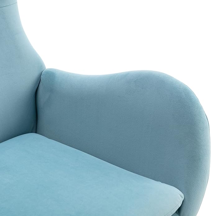 Rocking Chair Nursery Velvet Upholstered Glider Rocker Recliner Chair Padded Seat with High Backrest Armchair Reading Chair Comfy Accent Chair for Living Room Bedroom Balcony