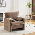 Chenille Oversized Armchair Pillows-top Armrests Accent Chair for Bedroom Living Room Upholstered Chair Sofa Couch Comfy Modern Armchair Single Sofa Chair (Brown 1 Pack)