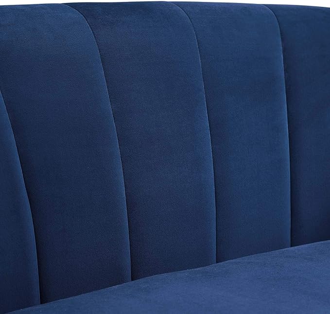 Modway Prospect Channel Tufted Upholstered Velvet Armchair Navy
