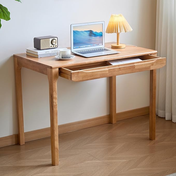 Widen Solid Wood Desk with Drawers39X24 Wood Writing Desk for Small SpaceStudent Computer PC DesksHome Desks for WorkGaming Study Desk for Bedroom Escritorios Desk Table (Natural 39)