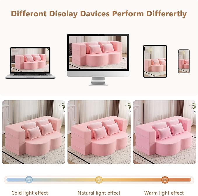 2-in-1 Folding Sofa Bed with Pillow No Assembly Futon Twin Size Sofa Bed Breathable Velvet Convertible Couch Bed for Living Room and Guest Room 78.7 Inch Pink
