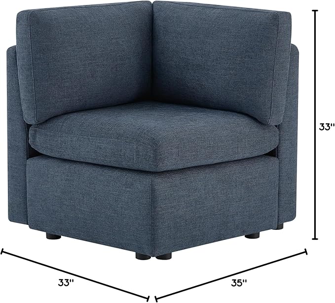 CHITA Modern Upholstered Middle Corner Sectional for Modular Couch Blue