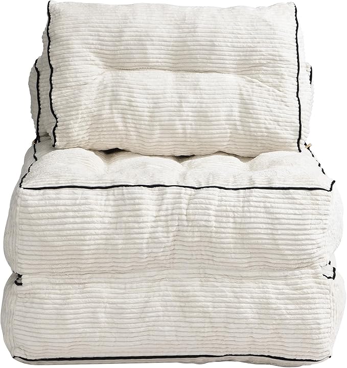 Ball &amp Cast Folding Sofa BedConvertible Sleeper Chair with Pillow &amp Back SupportFoldable Mattress with Back SupportPortable Futon Sofa Bed for Living Room BedroomBeige