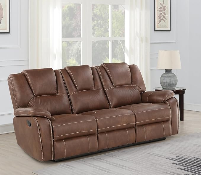 Katrine Manual Reclining Sofa Brown
