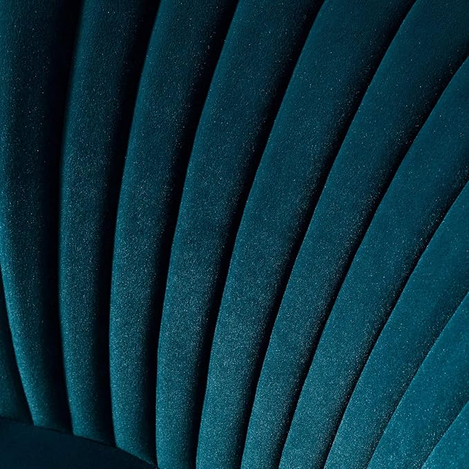 TINA'S HOME Velvet Accent Chair Set of 2 with Metal Golden Legs Upholstered Armless Slipper Chair with Wingback Mid Century Side Chair for Living Room Bedroom Makeup Vanity- Teal